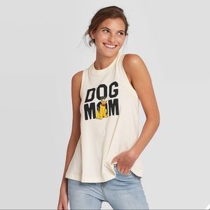 Disney Cute “Dog Mom” Pluto Cream Tank Top